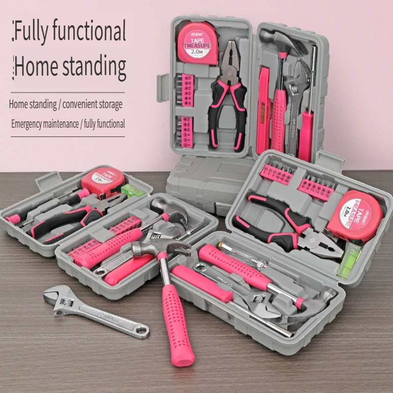 Power Tools Plumbing - 13 Parçalı Pembe DIY Alet Seti,