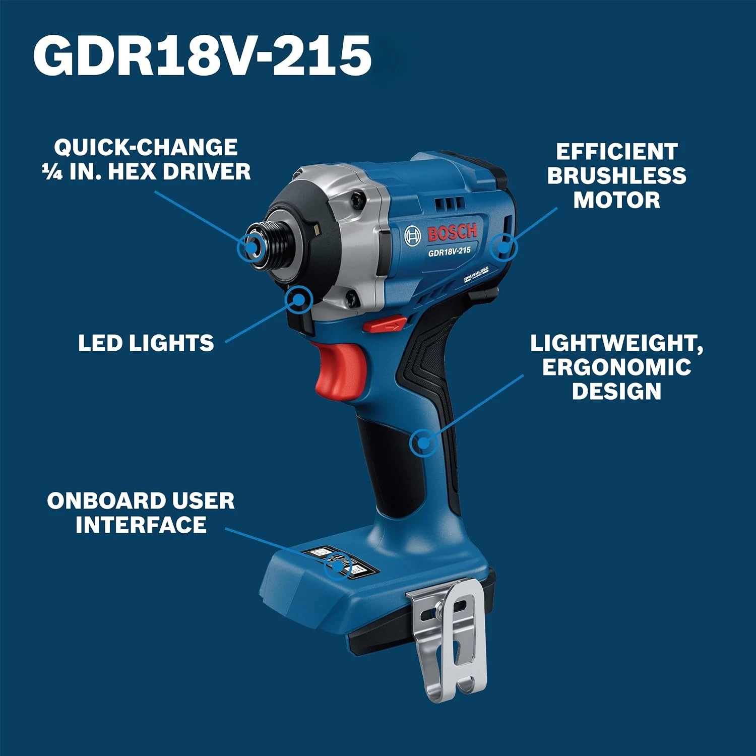Impact Driver Cordless - Bosch GDR 18V‑215 Fırçasız Akülü Darbeli