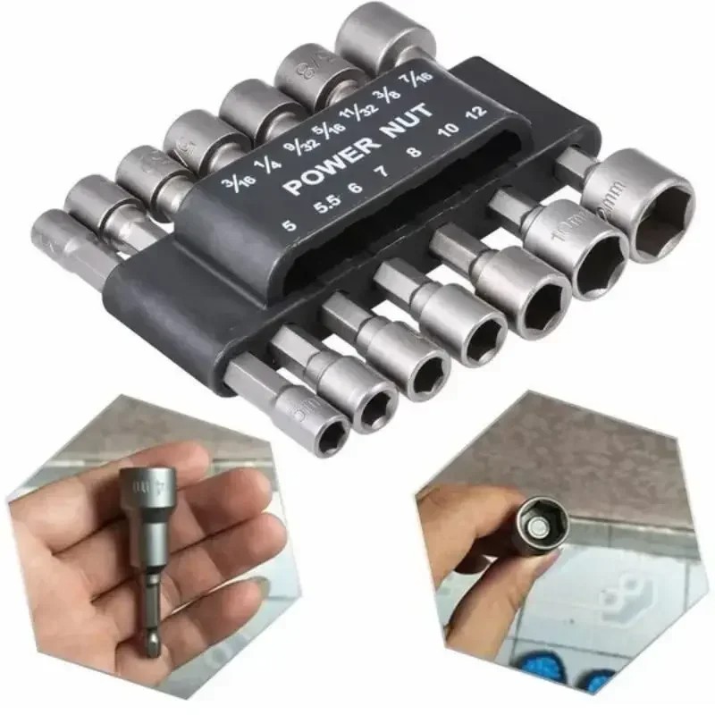 Power Tools Tool Box - 9/14 adet Set lokma anahtar elektrikli
