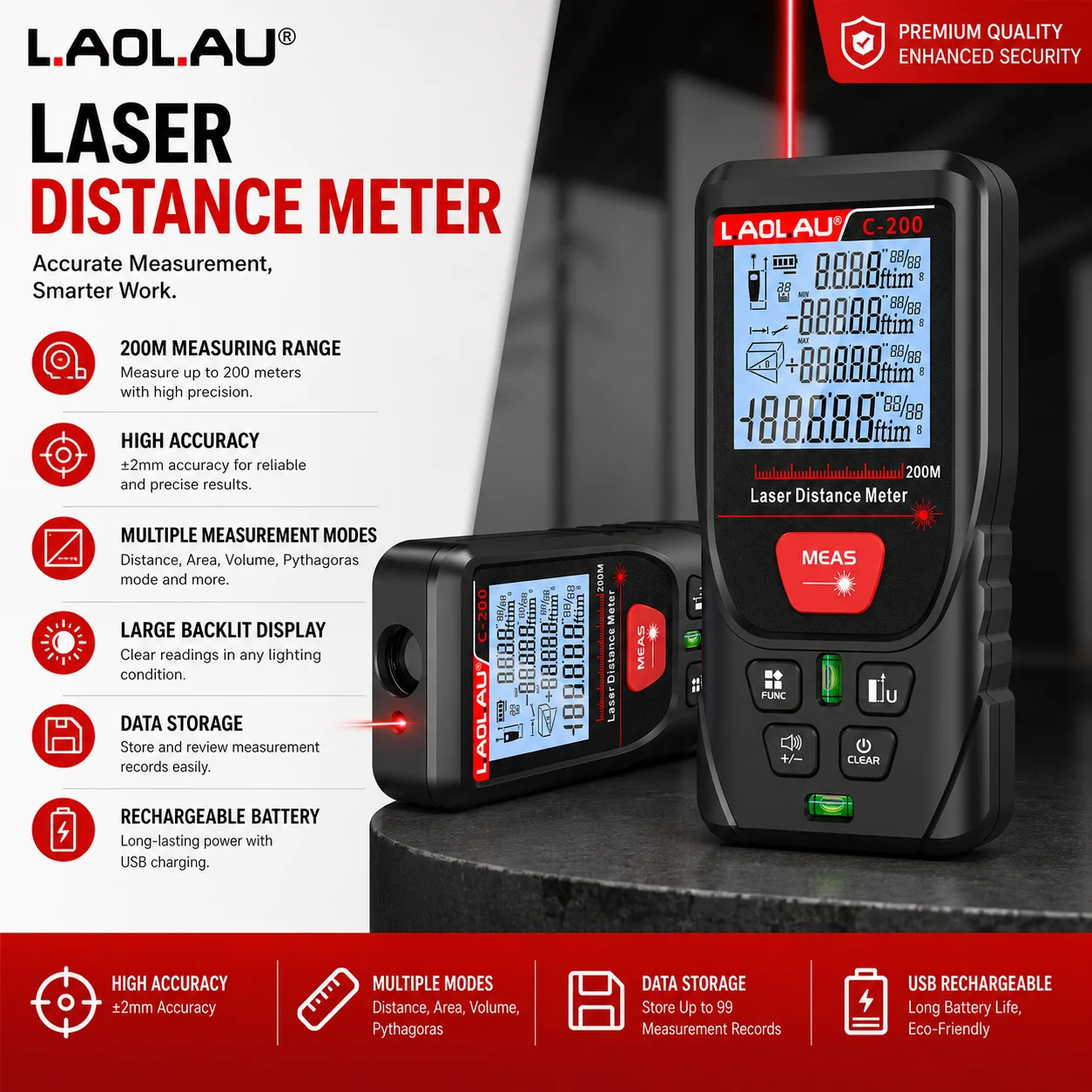 LAOLAU Dijital Lazer Mesafe Öl - Power Tools Green incelemesi ve fiyatı