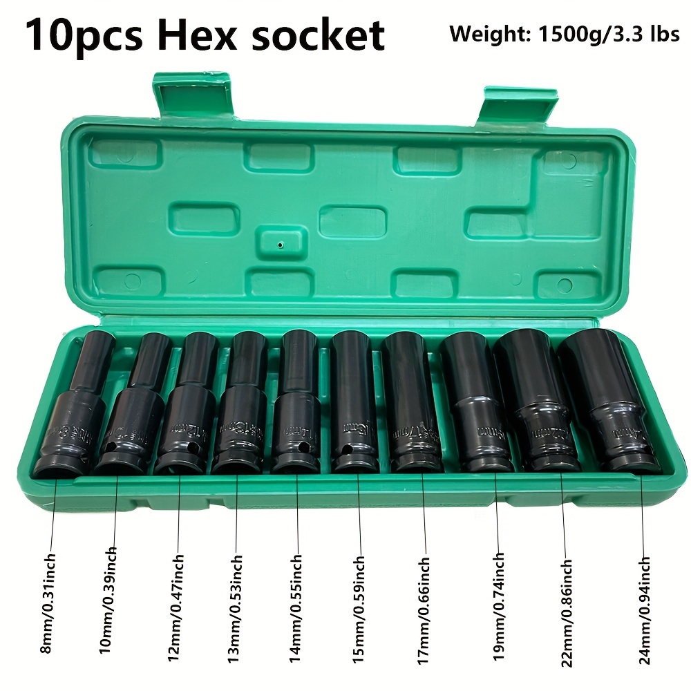 10 adet 1/2 inç 8-24mm güç sok - Power Tools Tool Box incelemesi ve fiyatı